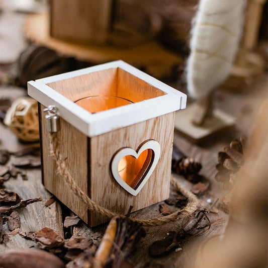 Wood Box Candle Holder Ornament Randomly Picked