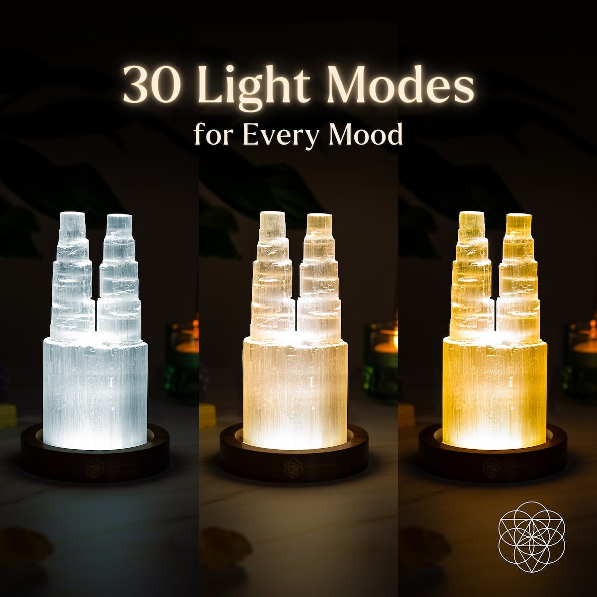 Two-Tower Selenite Lamp