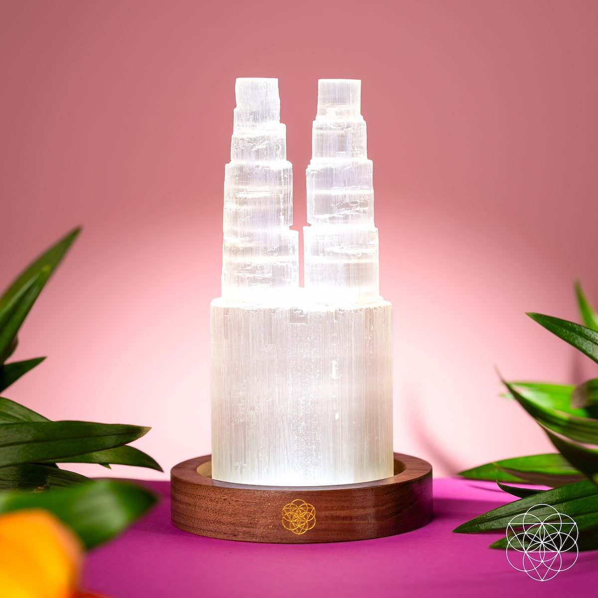 Two-Tower Selenite Lamp