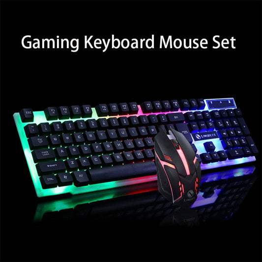 Colorful Backlit Keyboard & Mouse Glowing Set