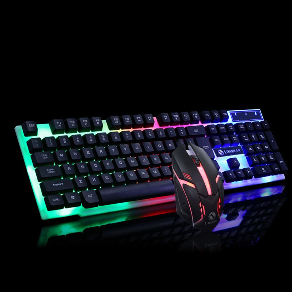 Colorful Backlit Keyboard & Mouse Glowing Set