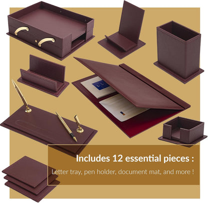 MOOG Classic Leather Desk Set - 12 PCS