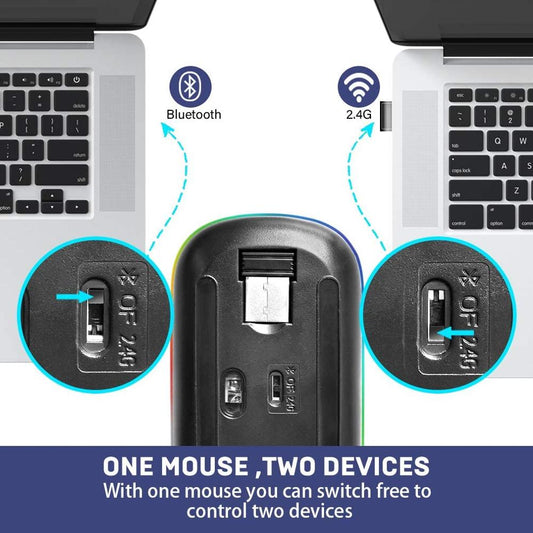 Wireless Mouse Bluetooth RGB Rechargeable Mouse Wireless Computer Silent Mause LED Backlit Ergonomic Gaming Mouse For PC Laptop