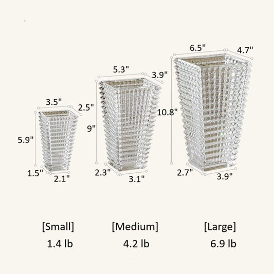 Crystal-Cut Look Glass Vase
