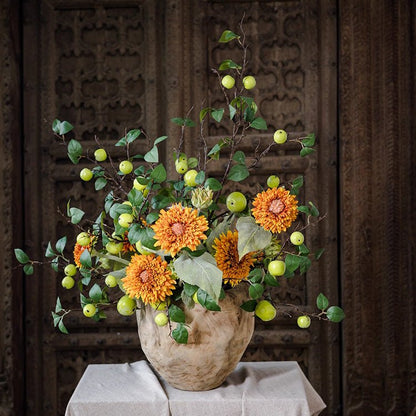 Artificial Green Apple Branch with Leaves