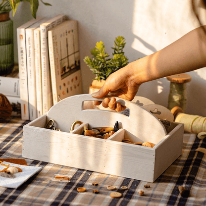 Wooden Desktop Organizer Succulent Planter
