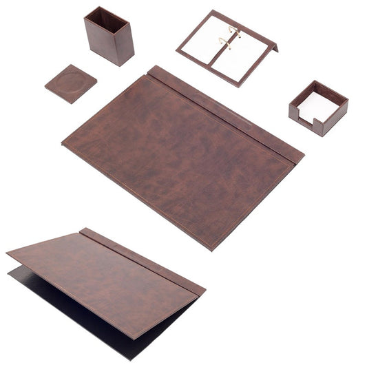 5 Piece Leather Desk Set