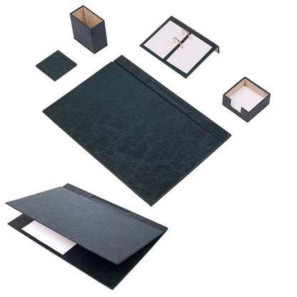 5 Piece Leather Desk Set