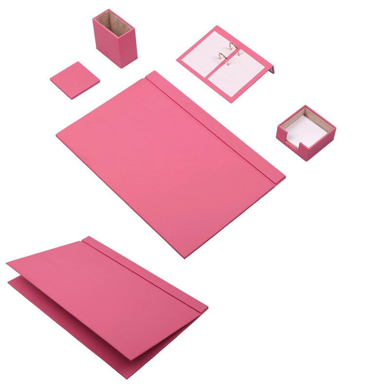 5 Piece Leather Desk Set