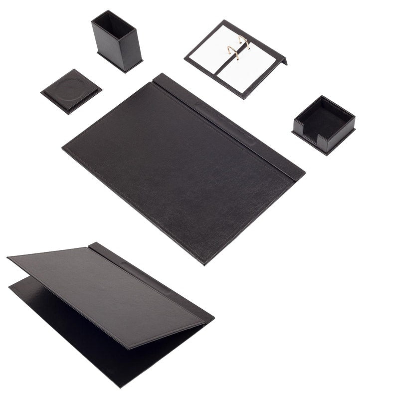 5 Piece Leather Desk Set
