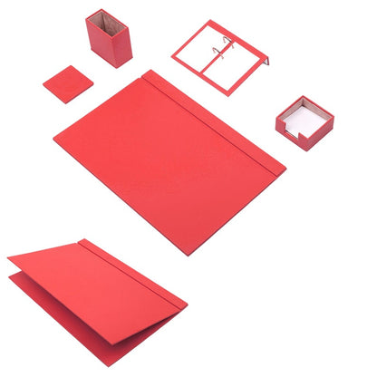 5 Piece Leather Desk Set