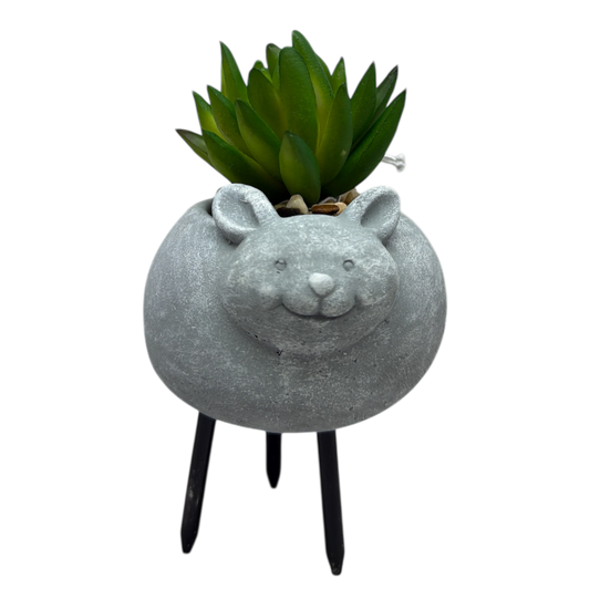 Faux Yellow / Green Succulent In Planter - Mouse