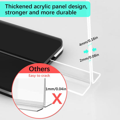 3-Pack Acrylic Sign Holder with Black Base