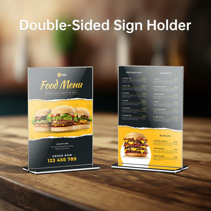 3-Pack Acrylic Sign Holder with Black Base