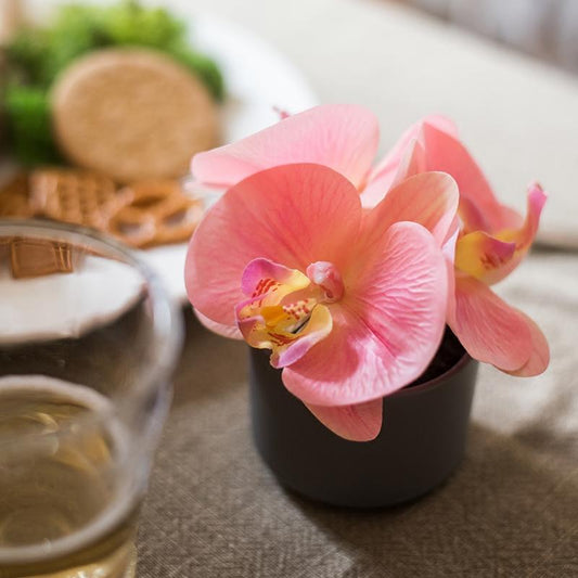 Artificial Flower Mini Orchid in Peach Pink